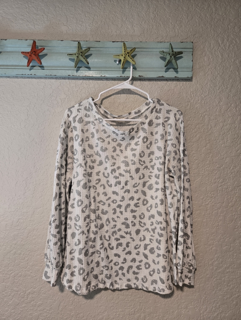 Bibi Silver Metallic Leopard Blouse